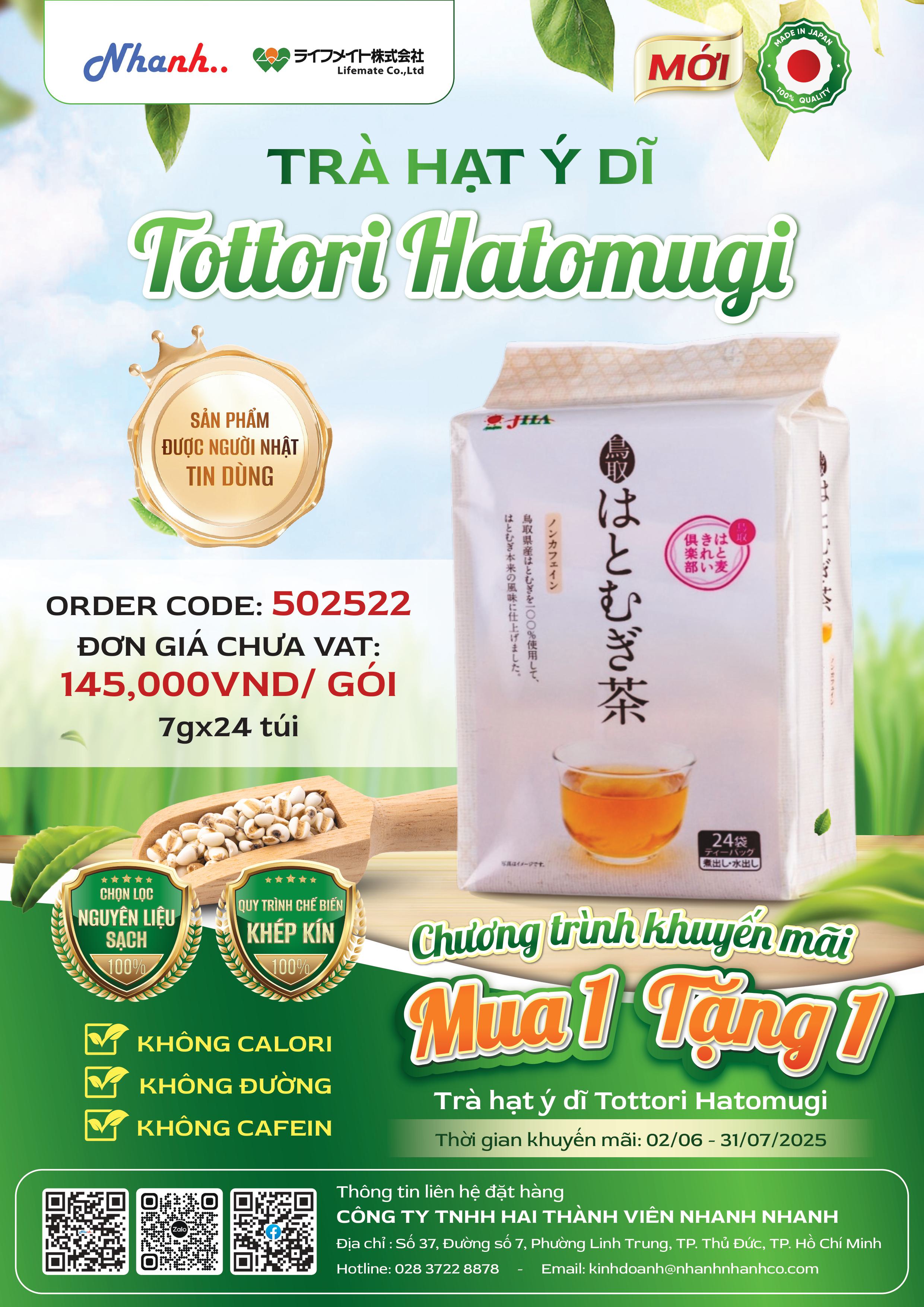 MUA 1 TẶNG 1 Trà Túi Lọc Hạt Ý Dĩ - Áp dụng Tháng 06 & 07/2025